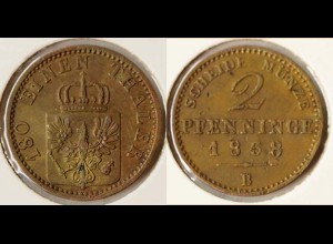 Preussen Prussia 2 Pfennig 1868 B Altdeutschland Old German States (n542