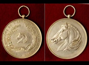 Medaille 1896 Silber Frankreich FRANCE 1ère Classe Niniche Reiter-Wettbewerb