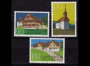 Liechtenstein Baudenkmäler 1998 Mi. 1186-88 ** unter Postpreis (c110