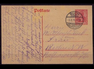 Buch Bez. Potsdam Ganzsache n. Berlin 1919 (b801