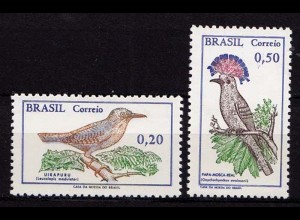 Brasilien Mi 1178-79 Vögel Birds Wildlife 1968 ** (b589