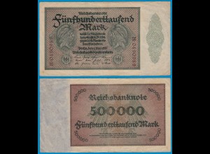 Reichsbanknote - 500.000 500000 Mark 1923 Ros. 87c Pick 88 VF (18808