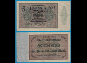 Reichsbanknote - 500000 500.000 Mark 1923 Ros. 87b VF (18948
