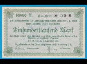 Sachsen - Stollberg 100-tausend Mark 1923 Notgeld XF (19142
