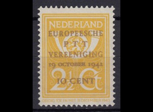 Niederlande Mi. 404 postfrisch Kongreß der Europäischen 1943 (80006