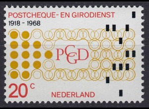 Niederlande Mi. 893 postfrisch 50 Jahre niederländisches Postscheck 1968 (80060