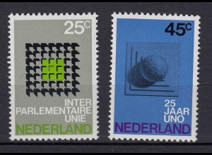 Niederlande Mi. 946-947 postfrisch Interparlamentarische Konferenz 1970 (80075