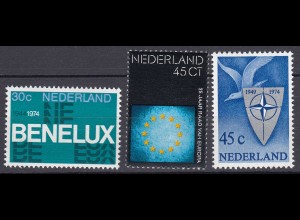 Niederlande Mi. 1035-1037 postfrisch 30 Jahre Zollunion BENELUX 1974 (80101