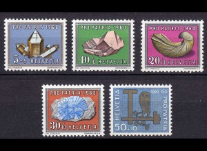 Schweiz Mi. 714-718 postfrisch Pro Patria Mineralien 1960 (11282
