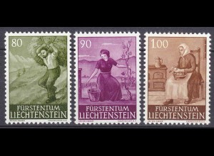 Liechtenstein Mi. 411-413 postfrisch Ländliche Motive 1961 (11324