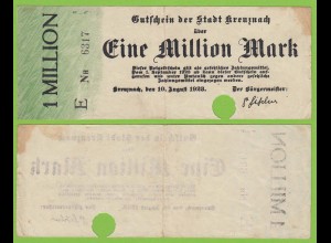 Kreuznach - Notgeld 1-Million Mark 1923 Serie E Nr. 4-stellig F (19552