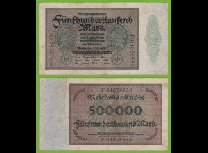 Reichsbanknote - 500000 500.000 Mark 1923 Ros. 87b fast VF (19559