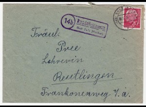 Marschalkenzimmern über Sulz Neckar Landpost nach Reutlingen 1956 (10852