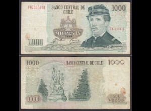 CHILE - 1000 Pesos Banknote 1994 Pick 154e F Prefix FB Block 5 (19698