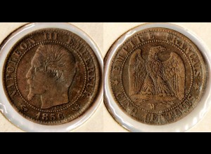 Frankreich France 5 Centimes 1856 W - Napoleon III. (r783