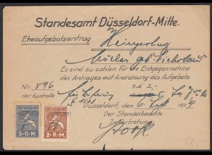 Ehe-Aufgebot-Antrag Standesamt Düsseldorf Mitte 1934 (20504