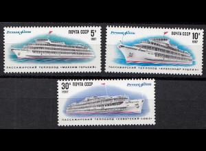 Russia - Soviet Union 1987 Mi.5714-16 Inland passenger ships, set (83027