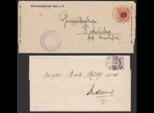 Württemberg - 2 Stück Briefe 1878 + 1925 (20800