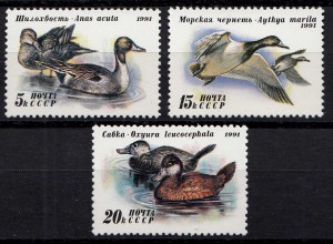 Russia - Soviet Union 1991 Mi.6210-12 Enten Vögel ** MNH set (83018
