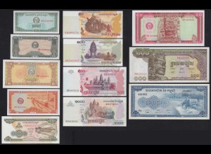 Kambodscha - CAMBODIA 12 Stück Banknoten aus 1956/2005 aUNC/UNC (21108