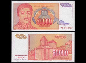 Jugoslawien - Yugoslavia 50000 50.000 Dinara 1994 Pick 142a UNC (21357