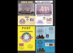 Segler Segelschiffe 5 Stück Sonderkarten/Briefe Gelegenheit (21629