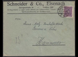 Werbung Reklame Schneider Eisenach 1922 Tabak Spiritosen Lebensmittel (21665