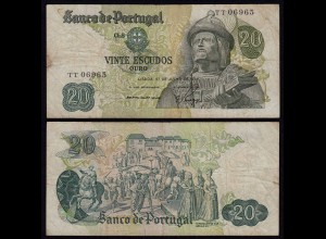 Portugal - 20 Escudos Banknote 1971 - Pick 173 F- (4-) (21828