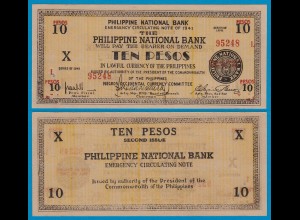 PHILIPPINEN - PHILIPPINES 10 Pesos 1941 Pick S627 aUNC (18309