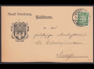 Stadt Duisburg Postkarte 1926 von Meidrich nach Neuss (22178