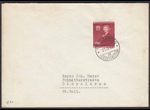 Liechtenstein 27.4.1943 Brief Triesenberg n.Diepoldsau Mi.212 (22695