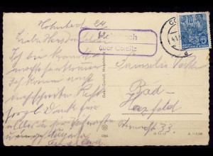 Glückwunschkarte Posthilfstelle/Landpost Hohnbach über Colditz 199 (7616