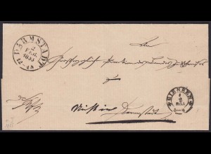 Thurn & Taxis Umschlag 1855 von Giessen nach Darmstadt (16012