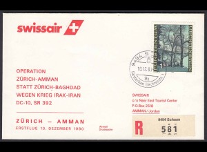 Liechtenstein Erstflug Swissair Zürich - Amman 1980 SR 392 (22937