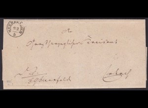 Thurn und Taxis 1855 Brief Beerfelden K1 nach Erbach K1 m. Inhalt (16003