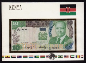 Kenya 10 Shillings 1987 Banknotenbrief der Welt UNC Pick 20f (15456