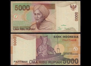 Indonesien - Indonesia 5000 Rupiah Banknote 2001 VF (3) Pick 142 (23419