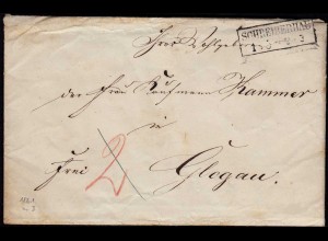 Preussen 1861 Brief SCHREIBERHAU R2 (Schlesien) nach GLOGAU Inhalt (23467