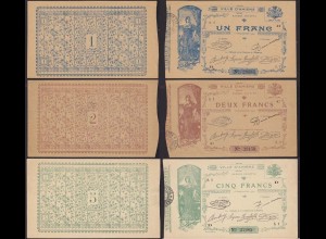 Frankreich - France - 1, 2 + 5 Francs Ville D´AMIENS 1914 RAR (13236