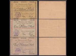 Saulgau 1/2, 1, 5 Millionen Mark 1923 Notgeld Württemberg (24161