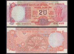 Indien - India - 20 RUPEES Banknote - Pick 82k F/VF (3/4) Letter C (21848