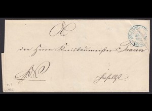 Braunschweig 1862 Umschlag mit K2b Stempel (15899