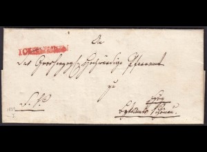 Württemberg - 1847 Brief IGEISLINGEN roter L1 nach CONSTANZ L2r mit Inhalt 