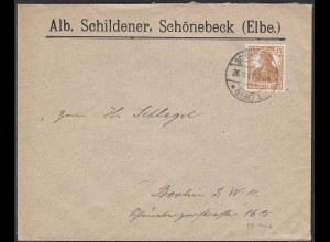 Reklame Brief Schönebeck DR Mi. 100a gepr. Infla EF (20452