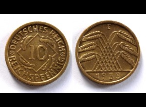 DEUTSCHES REICH 3.REICH 10 Reichspfennig 1935 E Jäger 317 (24368