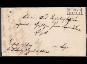 Preussen Brief 1854 RHEINE R2 nach LINGEN mit Inhalt (24510