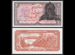 Persien - Persia - IRAN 20 RIALS Überdruck Banknote o.J. Pick 110a UNC (1) (19764