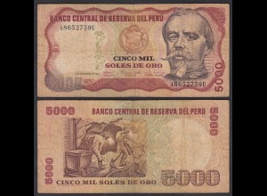 Peru 5000 Soles Banknoten 1981 Pick 130 VG (5) (24634