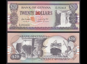 GUYANA 20 DOLLAR BANKNOTE (1989) Pick 27 sig.7 UNC (1) (16086