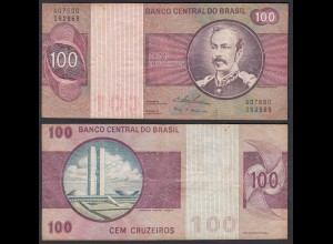 Brasilien - Brazil 100 Cruzados Banknote (1974) Pick 195 Aa F+ (4+) Sig.18